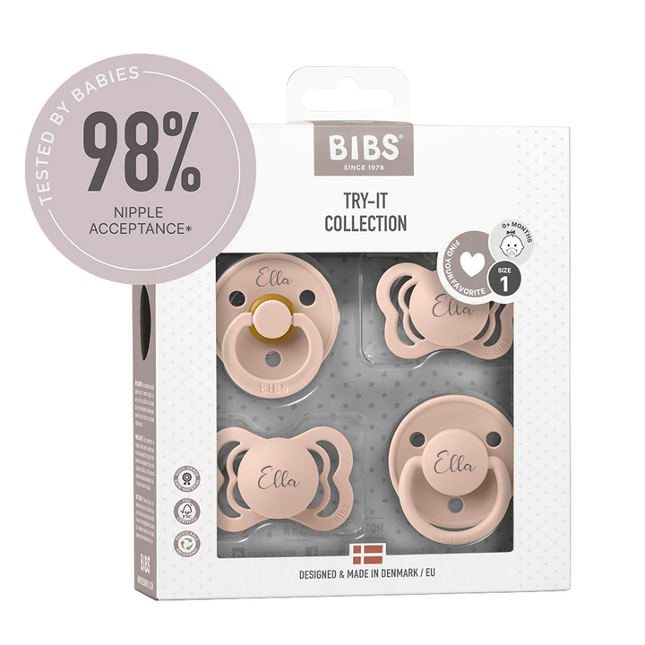 BIBS Pacifiers - Try-It Collection Blush - Personalisable Baby Products Sold and Personalised by JustBørn