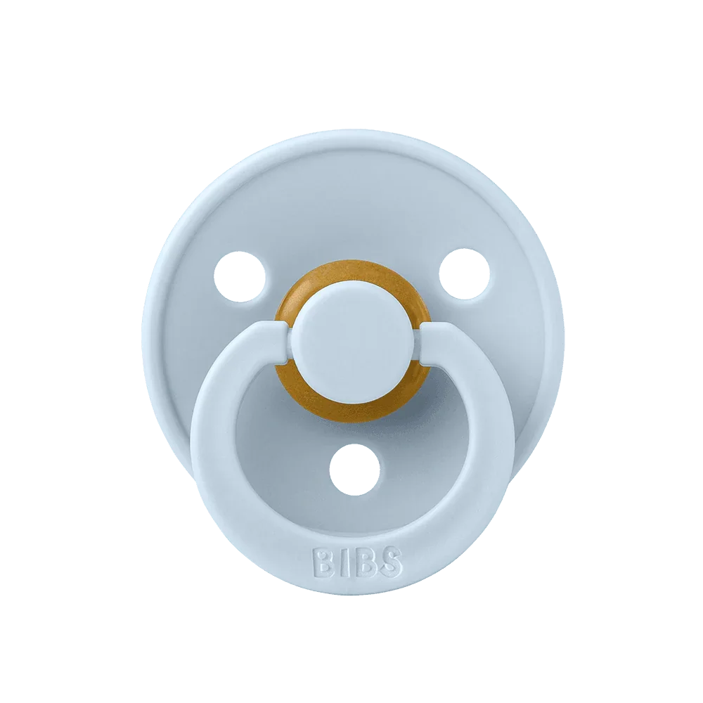 BIBS Colour Symmetrical Natural Rubber Latex Pacifier Baby Blue Size 2 (6-18 months) - Personalisable Baby Products Sold and Personalised by JustBørn
