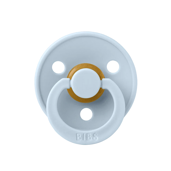 BIBS Colour Symmetrical Natural Rubber Latex Pacifier Baby Blue Size 2 (6-18 months) - Personalisable Baby Products Sold and Personalised by JustBørn