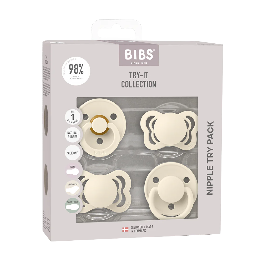 BIBS Pacifiers - Try-It Collection Ivory - Personalisable Baby Products Sold and Personalised by JustBørn