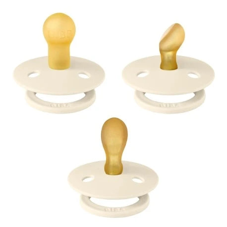 BIBS Colour Pacifiers - Try-It Collection - Pack of 3 Ivory - Personalisable Baby Products Sold and Personalised by JustBørn