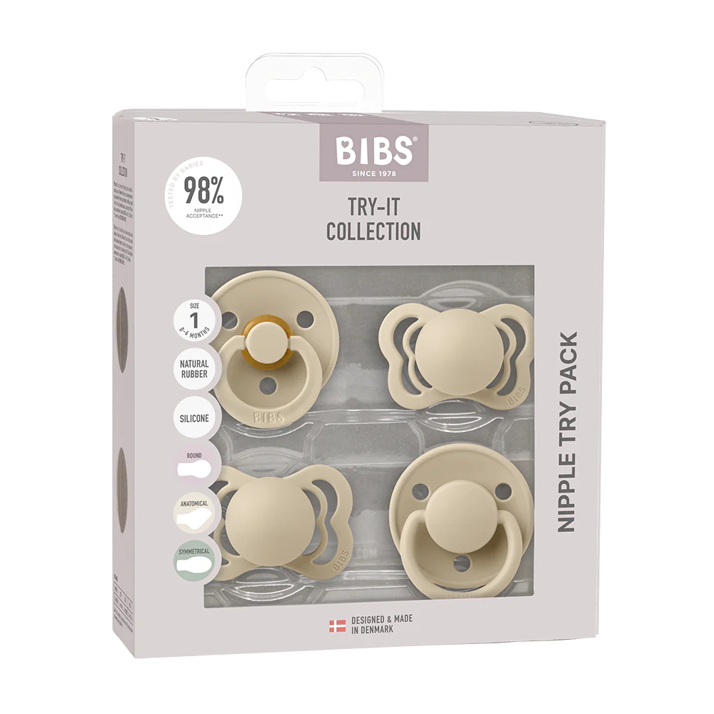 BIBS Pacifiers - Try-It Collection Vanilla - Personalisable Baby Products Sold and Personalised by JustBørn