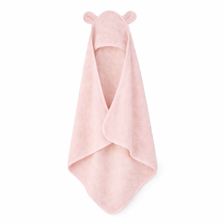 JBØRN Organic Cotton Baby Hooded Towel with Ears Blossom Towel - Personalisable Baby Products Sold and Personalised by JustBørn