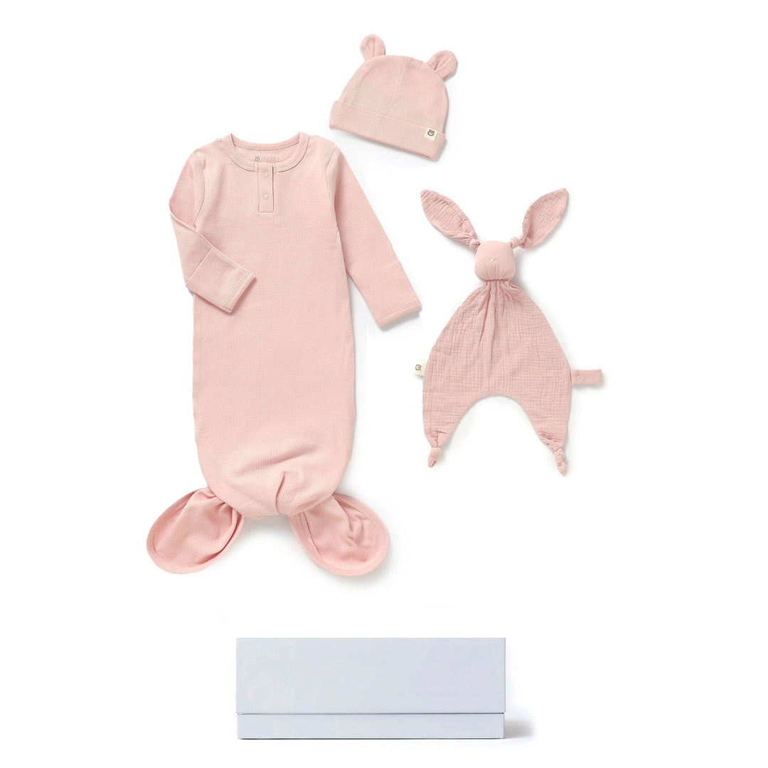 JBØRN Baby Gift Set | Organic Cotton Sleeping Gown & Comforter Gift Set Blush - Personalisable Baby Products Sold and Personalised by JustBørn