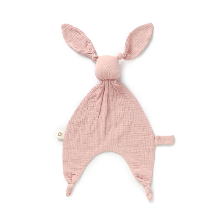 JBØRN Organic Cotton Bunny Comforter Blush Muslin Bunny - Personalisable Baby Products Sold and Personalised by JustBørn