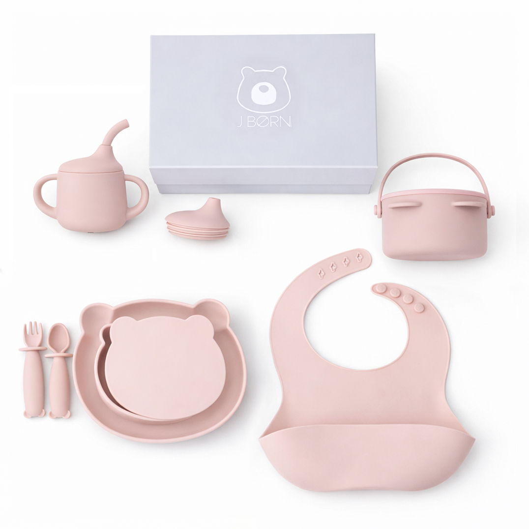 JBØRN Baby Weaning Full Essentials Gift Box Blush Weaning Essentials Gift Box - Personalisable Baby Products Sold and Personalised by JustBørn