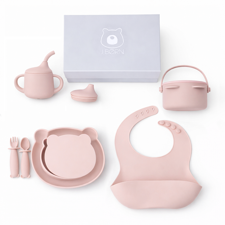 JBØRN Baby Weaning Full Essentials Gift Box Blush Weaning Essentials Gift Box - Personalisable Baby Products Sold and Personalised by JustBørn