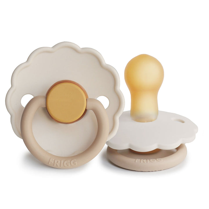 FRIGG Daisy Bloom Natural Rubber Latex Pacifier Chamomile - Personalisable Baby Products Sold and Personalised by JustBørn