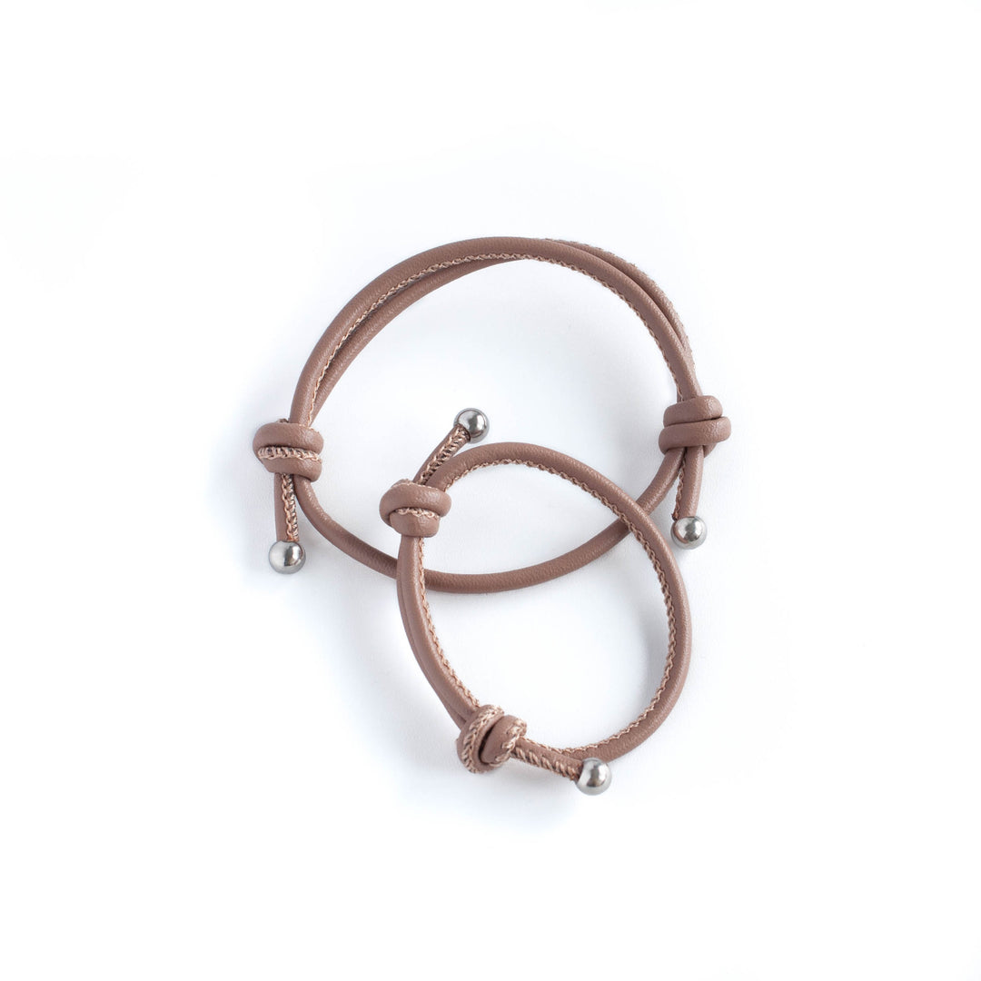 JBØRN Parent & Child Leather Bracelets Dark Oak - Personalisable Baby Products Sold and Personalised by JustBørn
