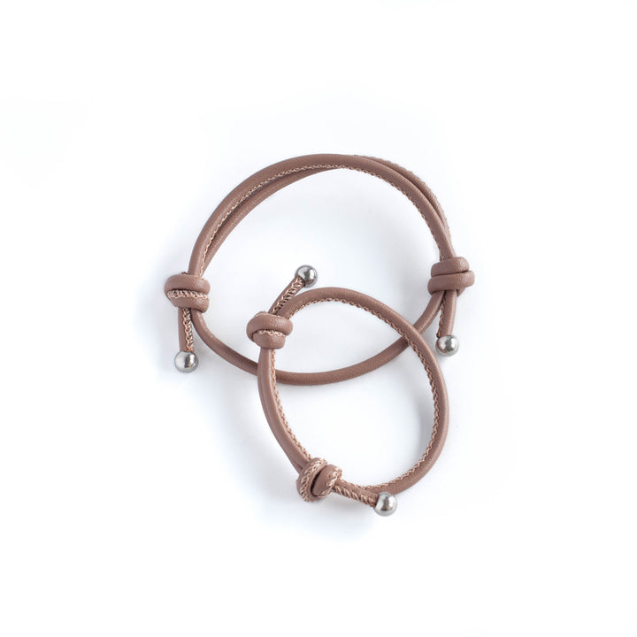JBØRN Parent & Child Leather Bracelets Dark Oak - Personalisable Baby Products Sold and Personalised by JustBørn