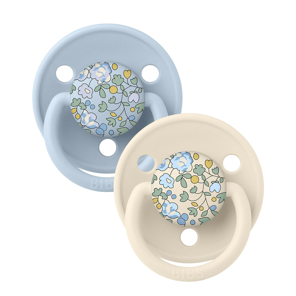 BIBS x LIBERTY Pacifiers De Lux Eloise Baby Blue Set - Personalisable Baby Products Sold and Personalised by JustBørn