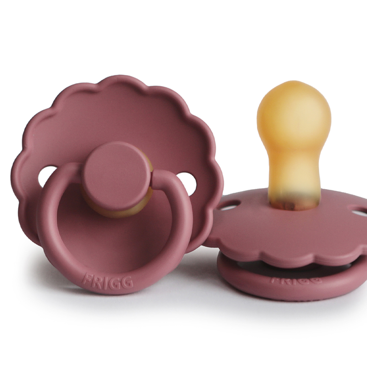 FRIGG Daisy Natural Rubber Latex Pacifier Dusty Rose Size 1 (0-6 months) - Personalisable Baby Products Sold and Personalised by JustBørn