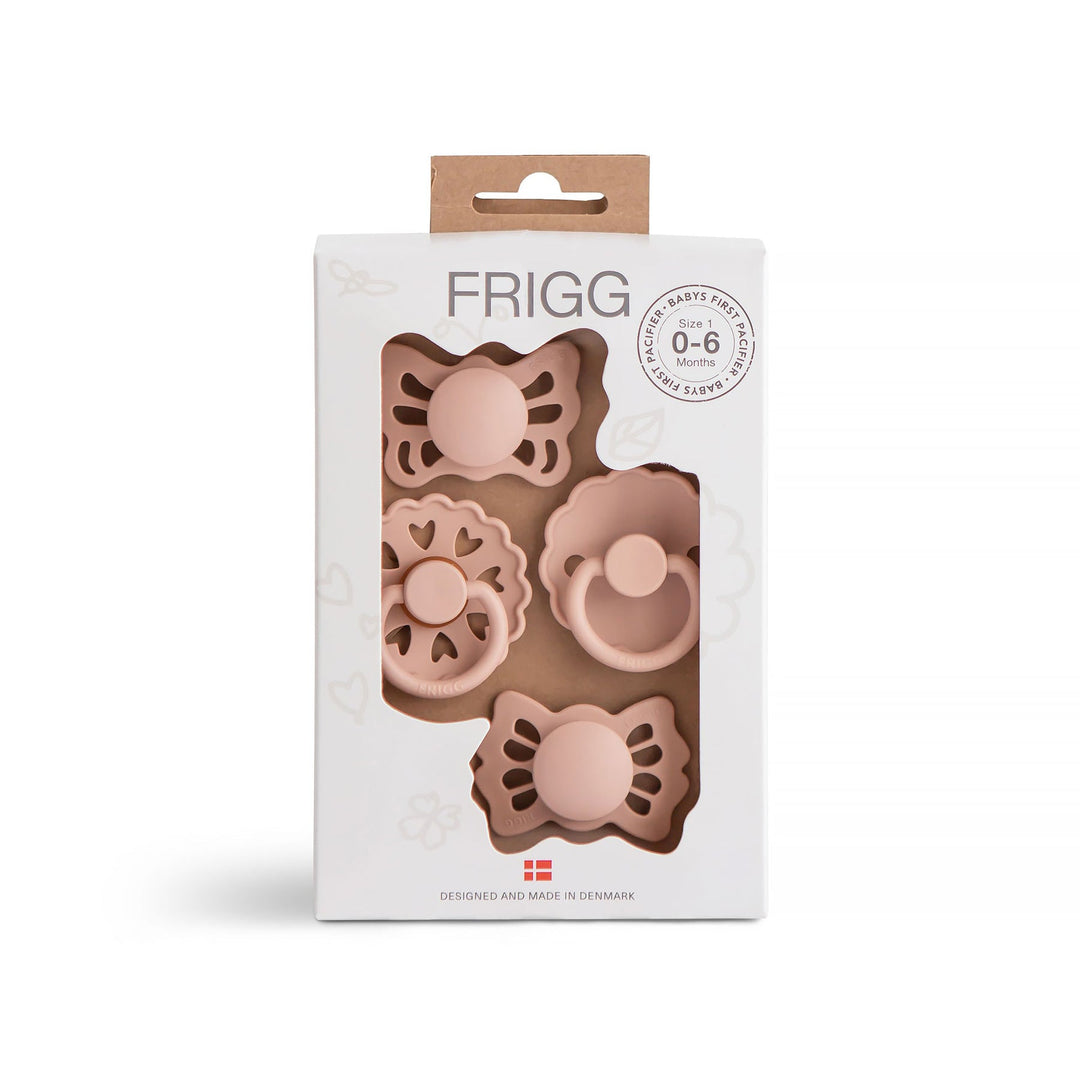 FRIGG Baby's First Pacifier Pack Floral Heart Blush - Personalisable Baby Products Sold and Personalised by JustBørn