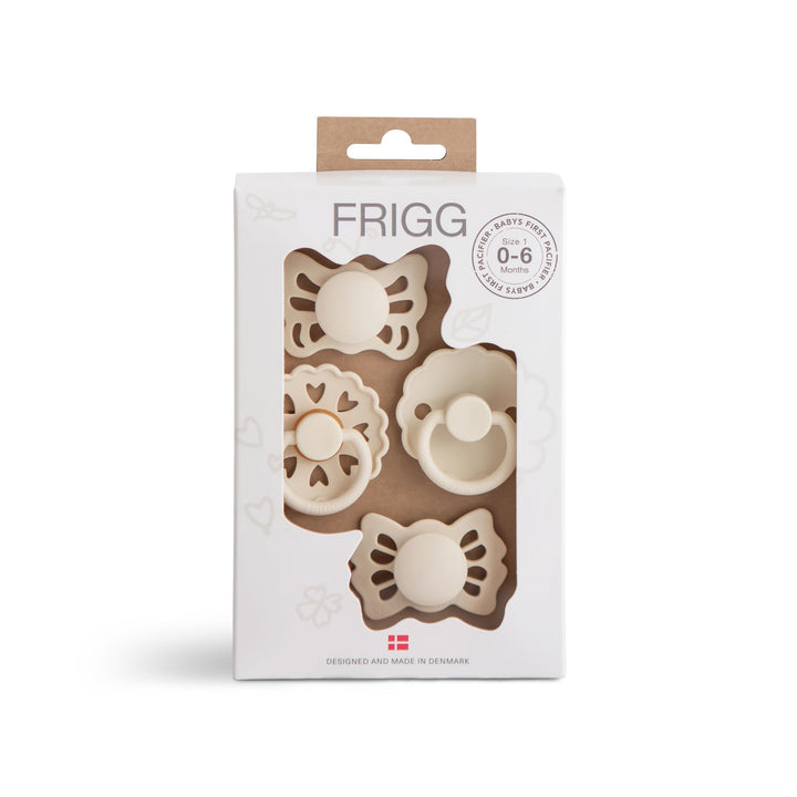 FRIGG Baby's First Pacifier Pack Floral Heart Cream - Personalisable Baby Products Sold and Personalised by JustBørn