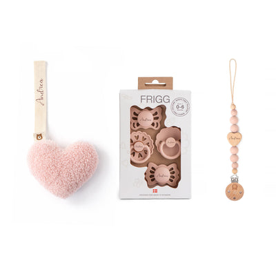 JBØRN x FRIGG Baby Gift Set | Baby's First Pacifier Pack & Holders Set - Personalisable Baby Products Sold and Personalised by JustBørn