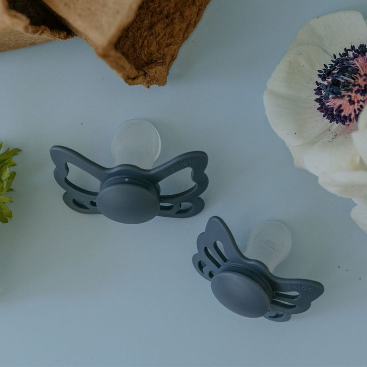 FRIGG Butterfly Anatomical Silicone Pacifiers - Personalisable Baby Products Sold and Personalised by JustBørn
