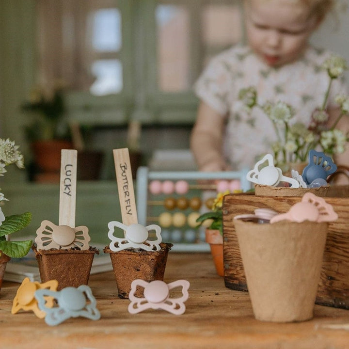 FRIGG Butterfly Anatomical Silicone Pacifiers - Personalisable Baby Products Sold and Personalised by JustBørn