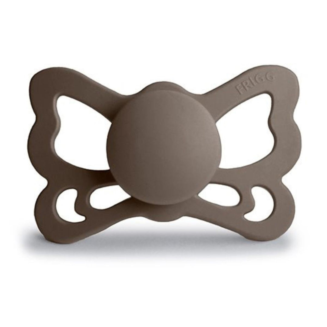 FRIGG Butterfly Anatomical Silicone Pacifiers Portobello Size 2 (6-18 months) - Personalisable Baby Products Sold and Personalised by JustBørn