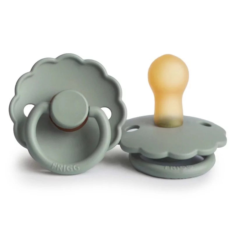 FRIGG Daisy Natural Rubber Latex Pacifier Sage - Personalisable Baby Products Sold and Personalised by JustBørn
