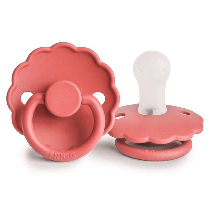 FRIGG Daisy Silicone Pacifier Poppy - Personalisable Baby Products Sold and Personalised by JustBørn