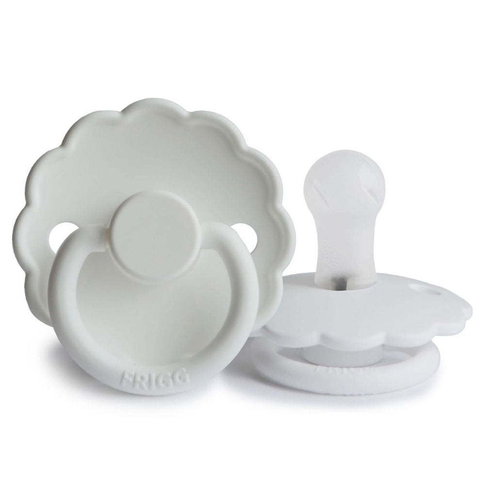 FRIGG Daisy Silicone Pacifier Bright White - Personalisable Baby Products Sold and Personalised by JustBørn