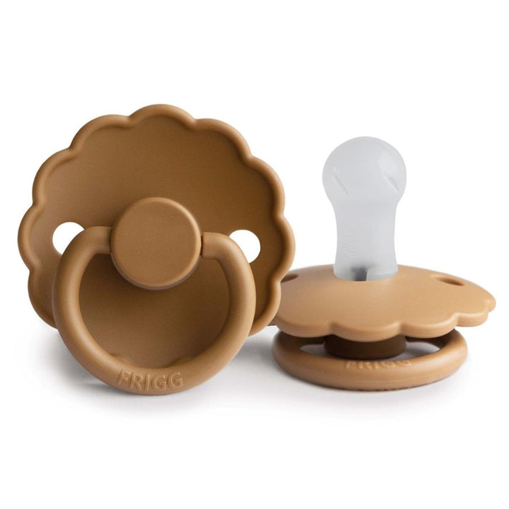 FRIGG Daisy Silicone Pacifier Cappuccino Size 1 (0-6 months) - Personalisable Baby Products Sold and Personalised by JustBørn