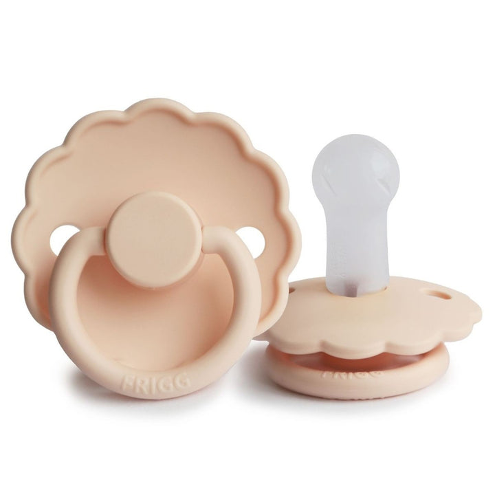 FRIGG Daisy Silicone Pacifier Pink Cream - Personalisable Baby Products Sold and Personalised by JustBørn