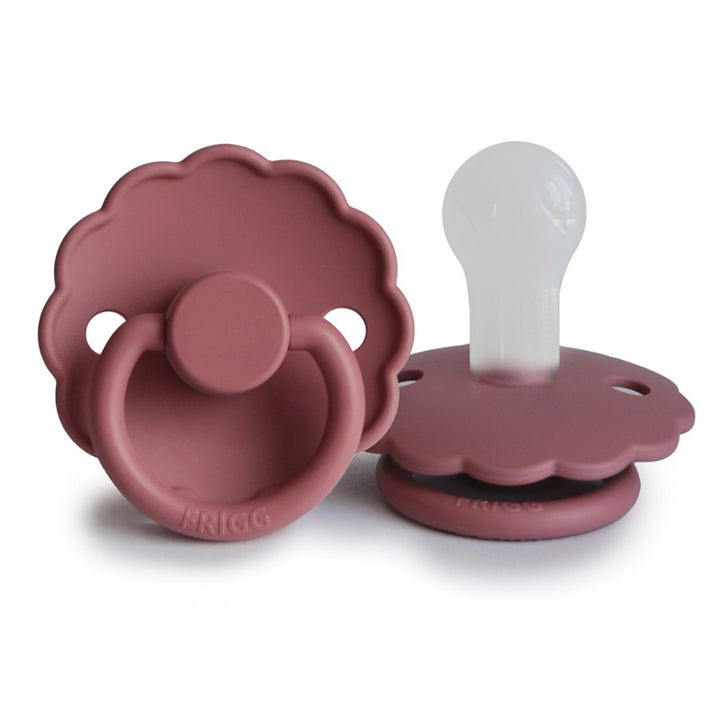 FRIGG Daisy Silicone Pacifier Dusty Rose Size 2 (6-18 months) - Personalisable Baby Products Sold and Personalised by JustBørn