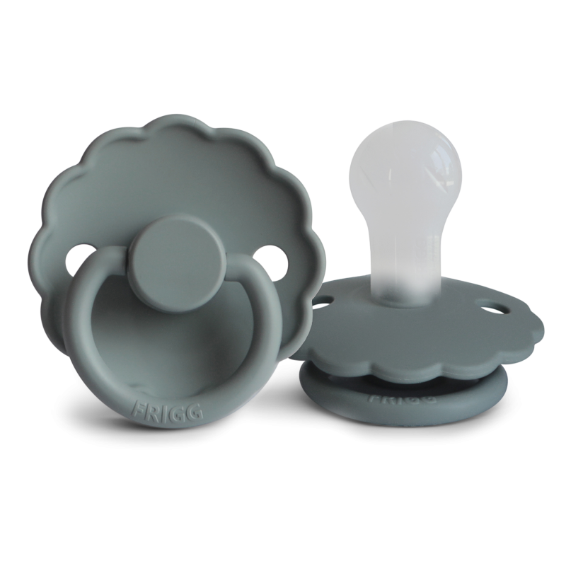 FRIGG Daisy Silicone Pacifier French Grey - Personalisable Baby Products Sold and Personalised by JustBørn