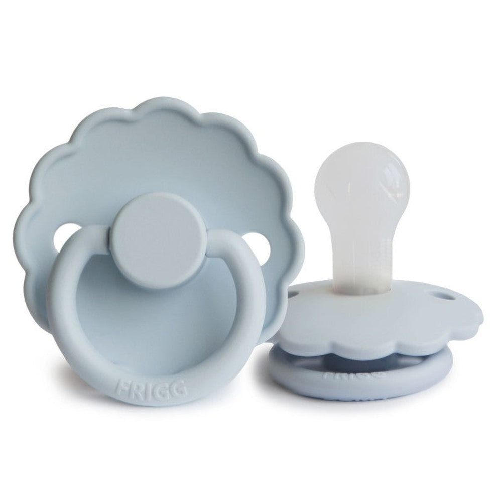 FRIGG Daisy Silicone Pacifier Powder Blue - Personalisable Baby Products Sold and Personalised by JustBørn