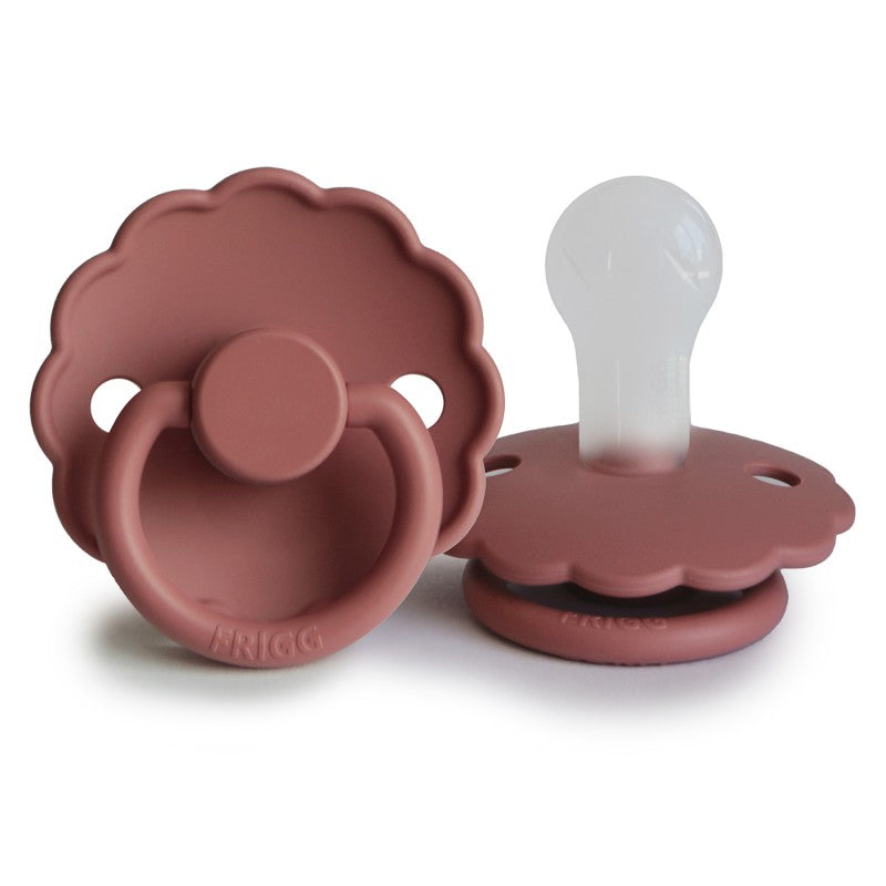 FRIGG Daisy Silicone Pacifier Dusty Rose Size 2 (6-18 months) - Personalisable Baby Products Sold and Personalised by JustBørn