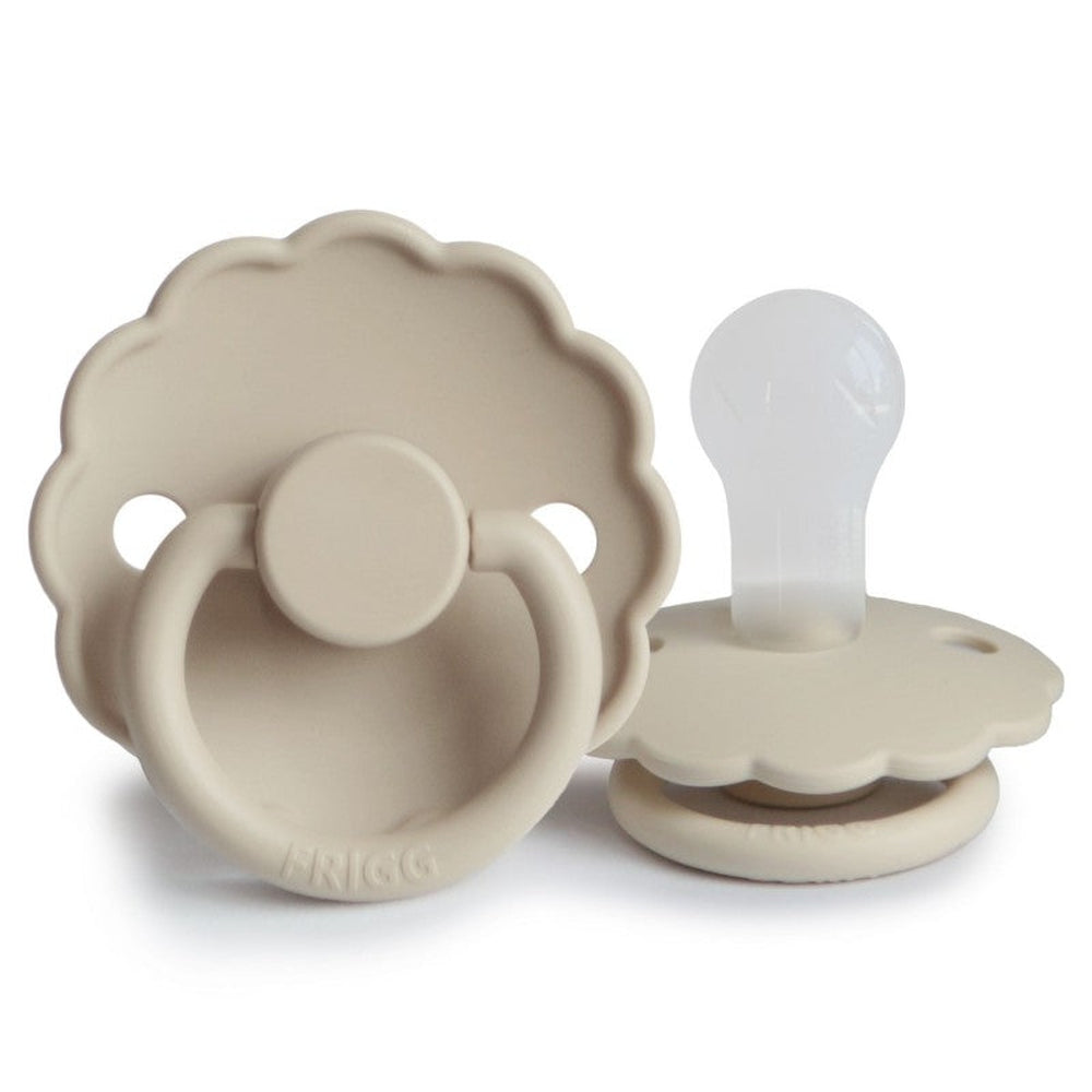 FRIGG Daisy Silicone Pacifier Sandstone - Personalisable Baby Products Sold and Personalised by JustBørn