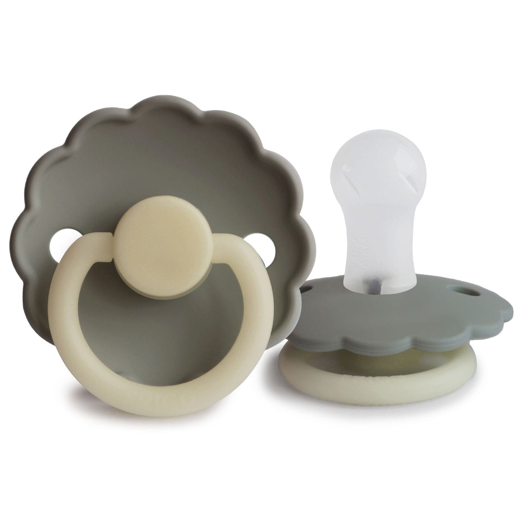 FRIGG Daisy Silicone Pacifier Portobello Night Glow Size 1 (0-6 months) - Personalisable Baby Products Sold and Personalised by JustBørn
