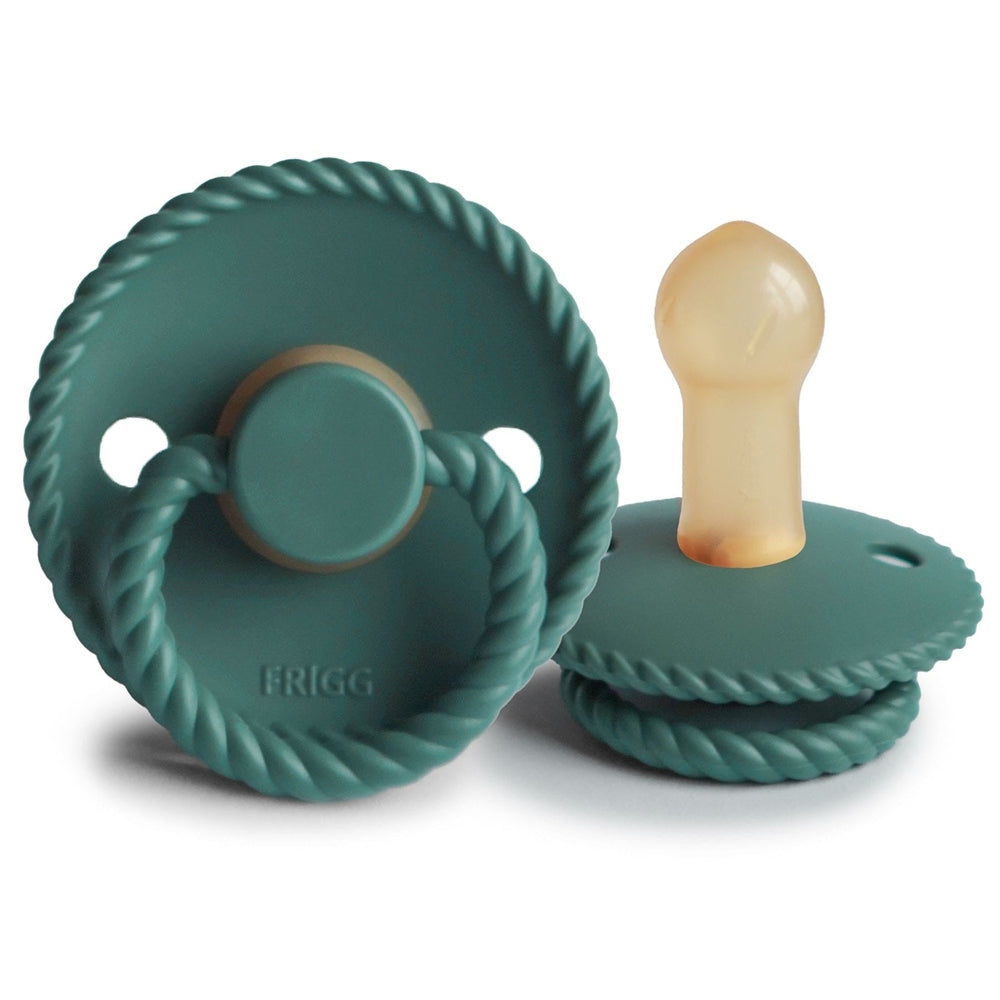 FRIGG Rope Natural Rubber Latex Pacifiers Stone Blue - Personalisable Baby Products Sold and Personalised by JustBørn