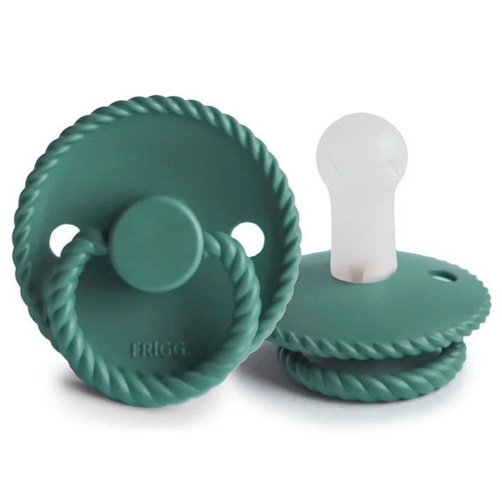FRIGG Rope Silicone Pacifiers Vintage Green - Personalisable Baby Products Sold and Personalised by JustBørn