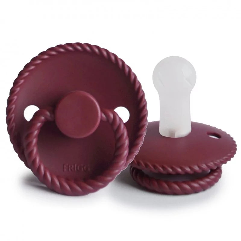 FRIGG Rope Silicone Pacifiers Sweet Cherry - Personalisable Baby Products Sold and Personalised by JustBørn