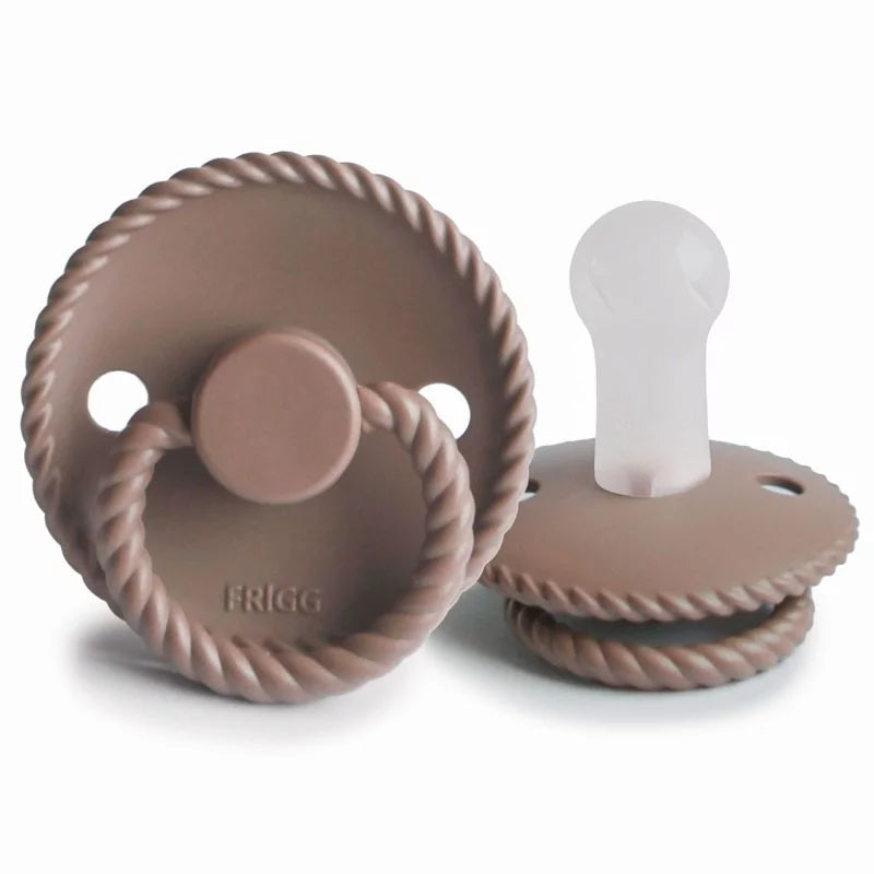FRIGG Rope Silicone Pacifiers Sepia - Personalisable Baby Products Sold and Personalised by JustBørn
