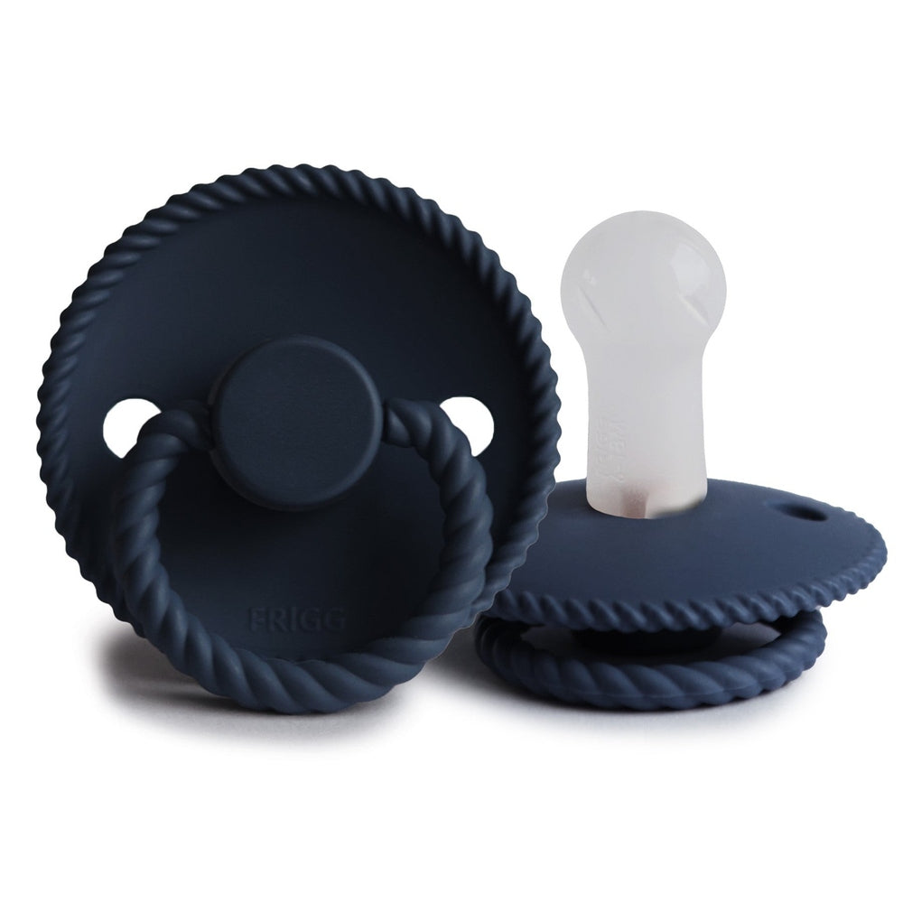 FRIGG Rope Silicone Pacifiers Dark Navy - Personalisable Baby Products Sold and Personalised by JustBørn