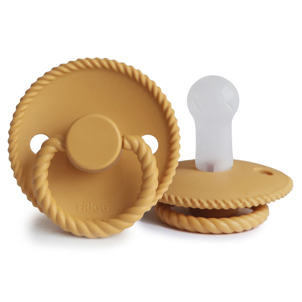 FRIGG Rope Silicone Pacifiers Honey Gold - Personalisable Baby Products Sold and Personalised by JustBørn