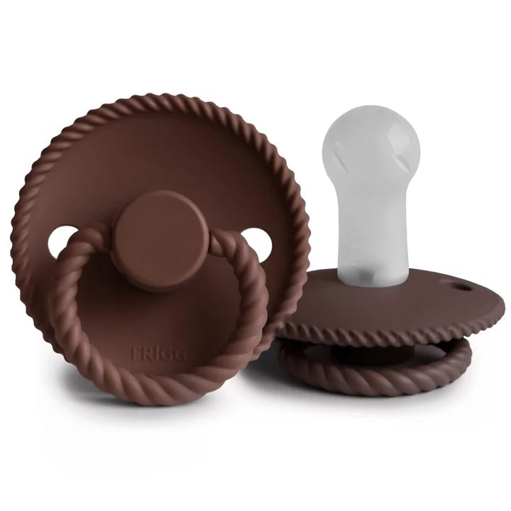 FRIGG Rope Silicone Pacifiers Cocoa Size 1 (0-6 months) - Personalisable Baby Products Sold and Personalised by JustBørn