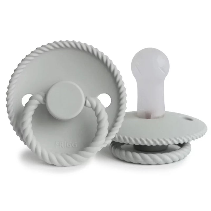 FRIGG Rope Silicone Pacifiers Silver Gray - Personalisable Baby Products Sold and Personalised by JustBørn