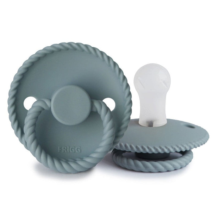 FRIGG Rope Silicone Pacifiers Stone Blue - Personalisable Baby Products Sold and Personalised by JustBørn