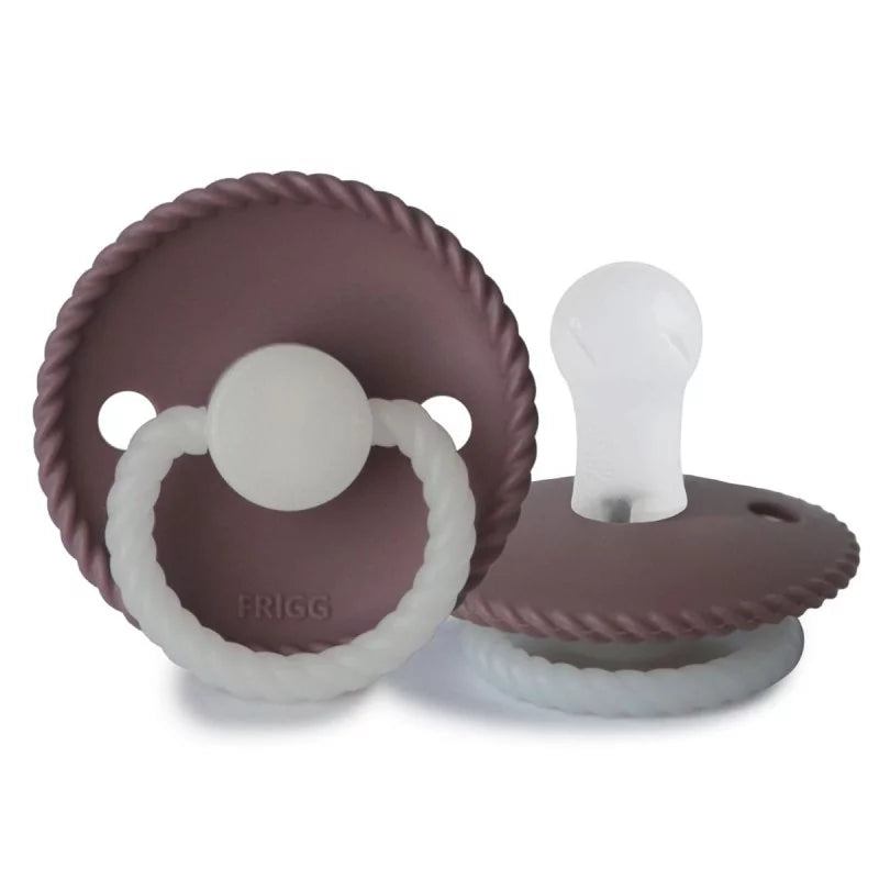 FRIGG Rope Silicone Pacifiers Twilight Mauve Night Glow Size 1 (0-6 months) - Personalisable Baby Products Sold and Personalised by JustBørn
