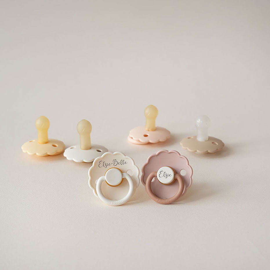 FRIGG Daisy Bloom Natural Rubber Latex Pacifier - Personalisable Baby Products Sold and Personalised by JustBørn
