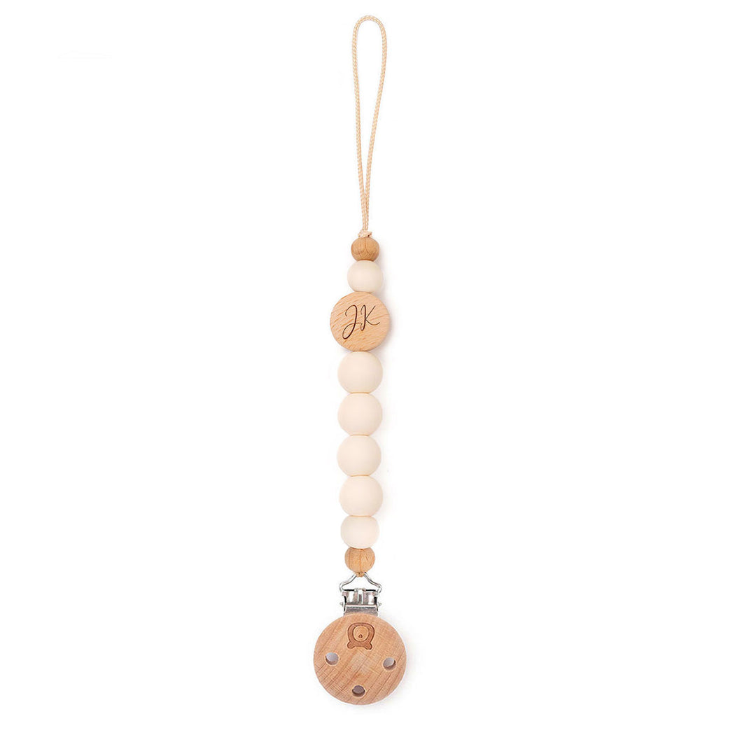 JBØRN Pacifier Clip Ivory Yes - Personalisable Baby Products Sold and Personalised by JustBørn