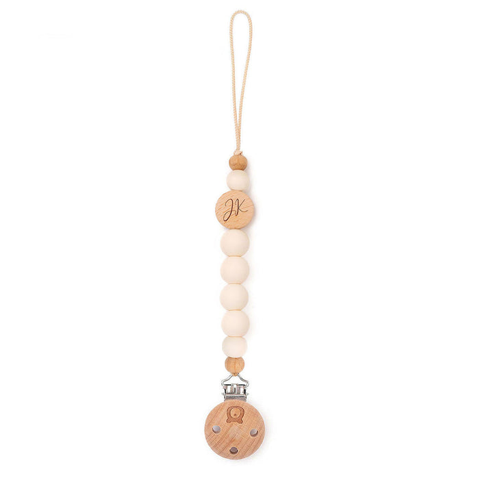 JBØRN Pacifier Clip Ivory Yes - Personalisable Baby Products Sold and Personalised by JustBørn