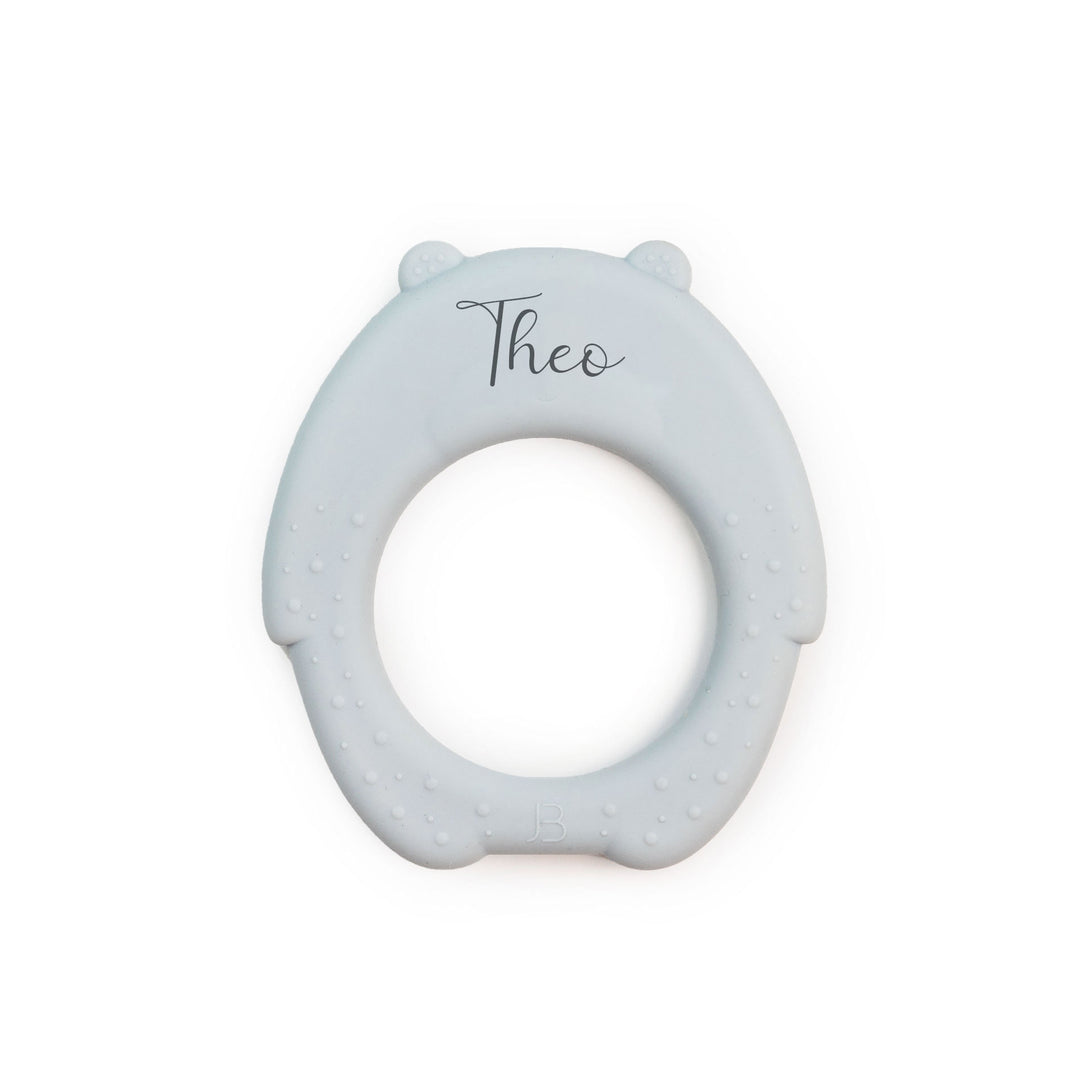 JBØRN Bear Silicone Baby Teether Bear Teether | Powder Blue - Personalisable Baby Products Sold and Personalised by JustBørn