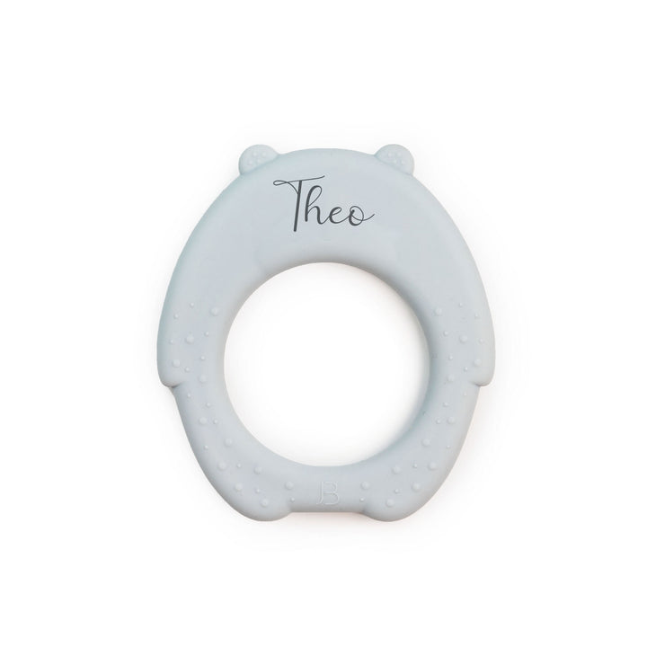 JBØRN Bear Silicone Baby Teether Bear Teether | Powder Blue - Personalisable Baby Products Sold and Personalised by JustBørn