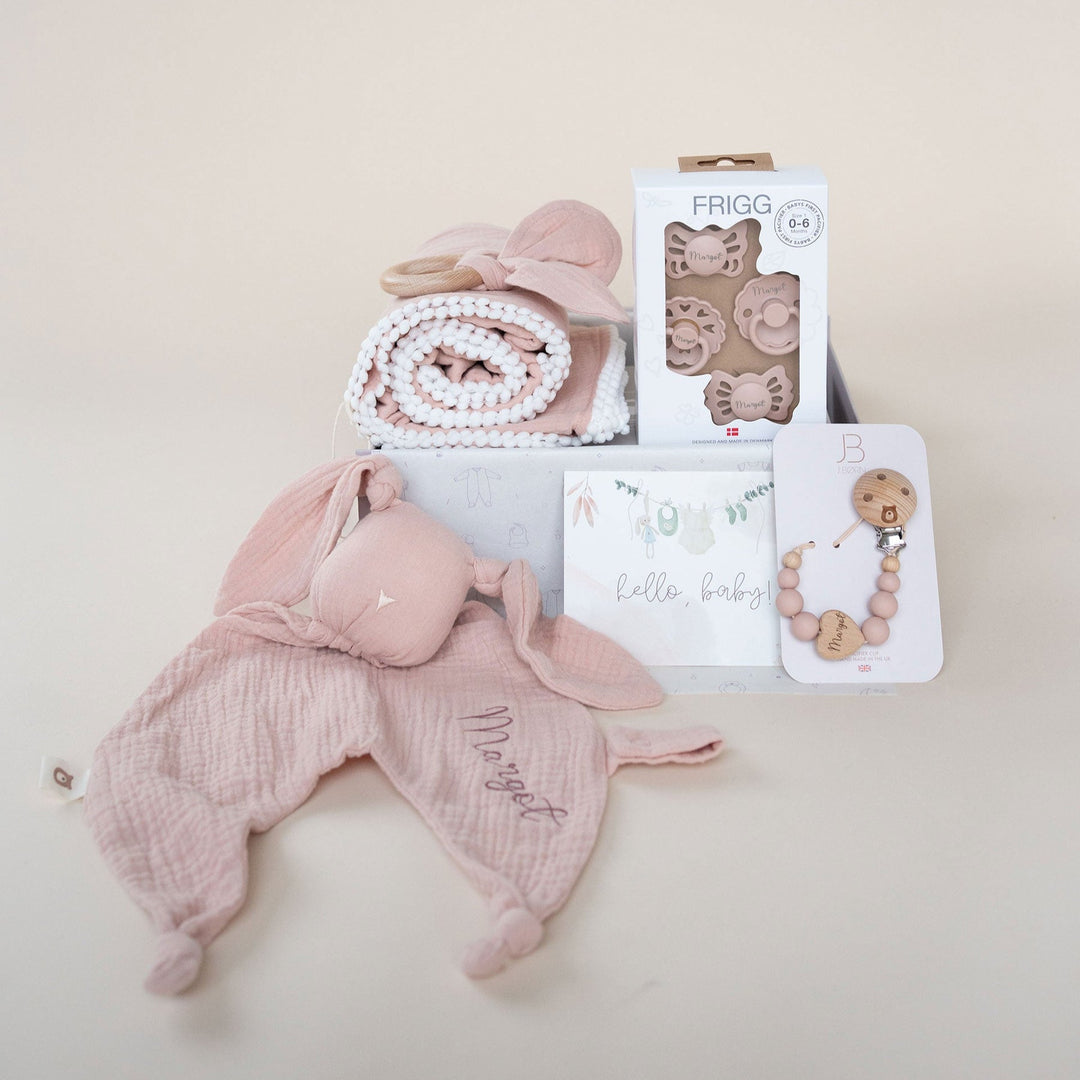 JBØRN Baby Gift Set | Luxury Newborn Muslin Bundle Muslin Blush - Personalisable Baby Products Sold and Personalised by JustBørn