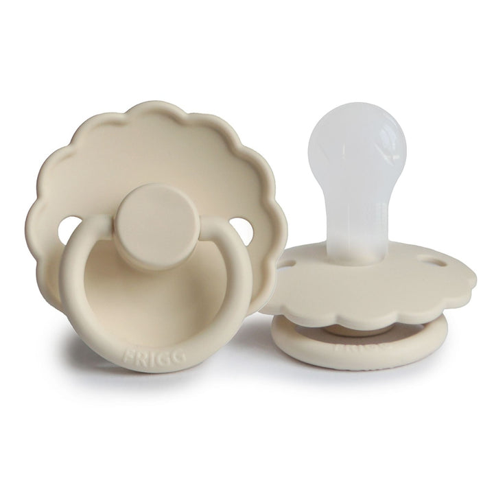 FRIGG Daisy Silicone Pacifier Cream Size 2 (6-18 months) - Personalisable Baby Products Sold and Personalised by JustBørn
